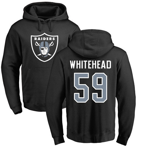 Men Oakland Raiders Black Tahir Whitehead Name and Number Logo NFL Football #59 Pullover Hoodie Sweatshirts->oakland raiders->NFL Jersey